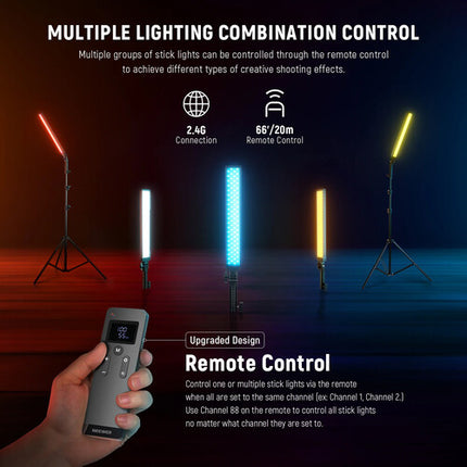 Neewer BH20B Kit de Iluminación LED Video 2 Barras 23.6 Pulgadas 3200-5600K Dimmable