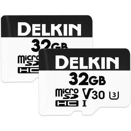 Delkin Devices microSDHC 32GB UHS-I Clase 10 V30 2-Pack con Adaptador SD