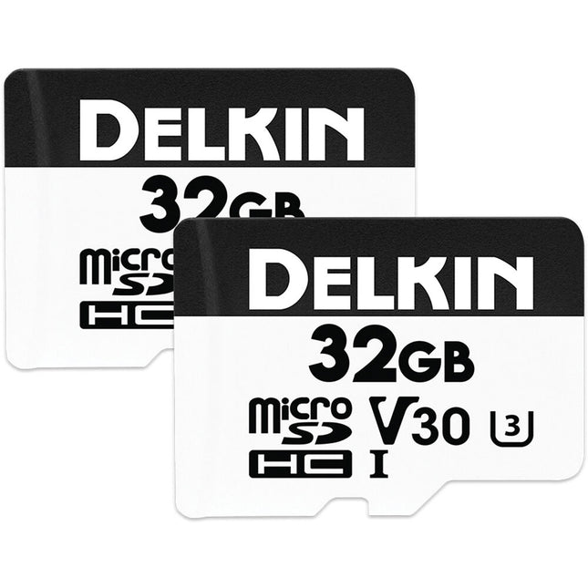 Delkin Devices microSDHC 32GB UHS-I Clase 10 V30 2-Pack con Adaptador SD