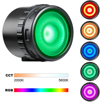 GVM Mini Luz LED RGB Impermeable con Montura Zapata y Temperatura 2000-5600K