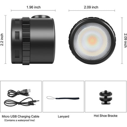 GVM Mini Luz LED RGB Impermeable con Montura Zapata y Temperatura 2000-5600K