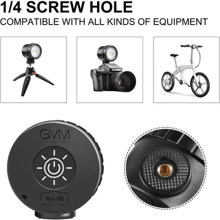 GVM Mini Luz LED RGB Waterproof con Temperatura 2000-5600K y CRI 97