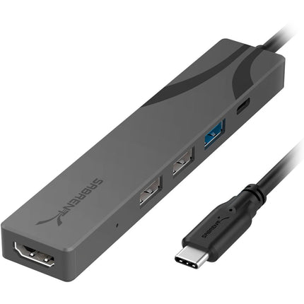 Sabrent 4 en 1 Hub USB-C Multi Puerto 90W PD 4K 60 Hz Gris