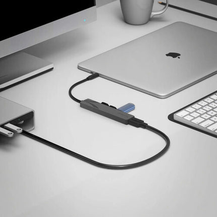 Sabrent 4 en 1 Hub USB-C Multi Puerto 90W PD 4K 60 Hz Gris