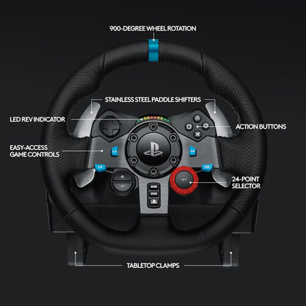 Logitech G G G29 Volante de carreras 10.24" con palanca cambio 900° PC PS4