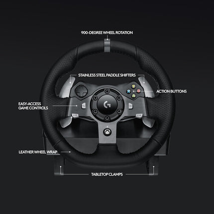 Logitech G G920 Volante de Carreras 10.24" 900° Rotación 3 Pedales Xbox One PC