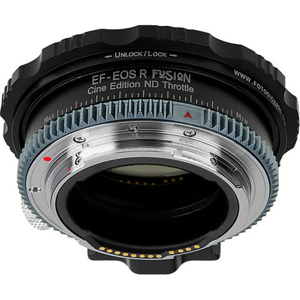 FotodioX Vizelex ND Throttle Fusion Adaptador Cine para Canon EF a RF con filtro variable y montura Breech-Lock