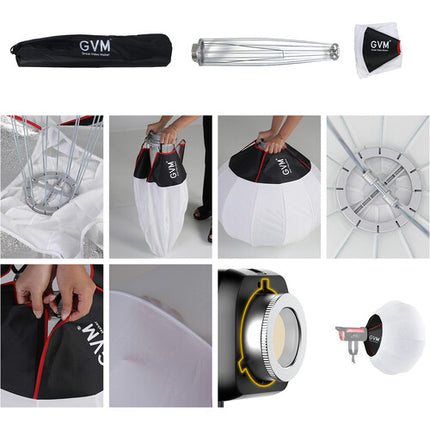 GVM Lantern Softbox 33 Pulgadas Difusor de Luz Suave Omnidireccional