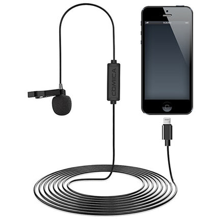 Micrófono Lavalier Omnidireccional Comica Audio CVM-V01SP(MI) con conector Lightning y cable de 4.5 m