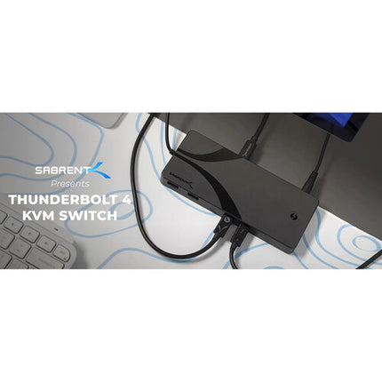Sabrent Thunderbolt 4 KVM Switch soporte dos PCs doble pantalla y carga 60W