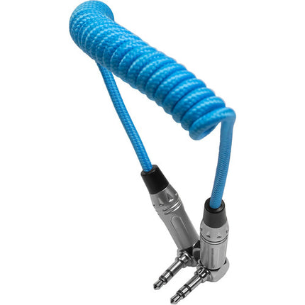 Kondor Blue Cable de Audio Estéreo TRS 3.5mm Ángulo Recto 12 a 24 pulgadas Nylon