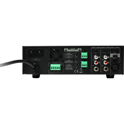 Quest Commercial M120 Amplificador y Mezclador 120W Control 2-Bandas Phantom Power