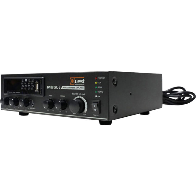 Quest Commercial M65bt Amplificador y Mezclador Compacto 65W Bluetooth 3 Canales