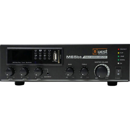 Quest Commercial M65bt Amplificador y Mezclador Compacto 65W Bluetooth 3 Canales