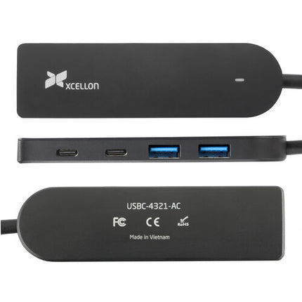 Xcellon Hub USB 3.2 Gen 1 4 Puertos Slim Tipo C y A Portátil