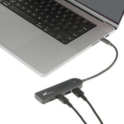 Xcellon Hub USB 3.2 Gen 1 4 Puertos Slim Tipo C y A Portátil