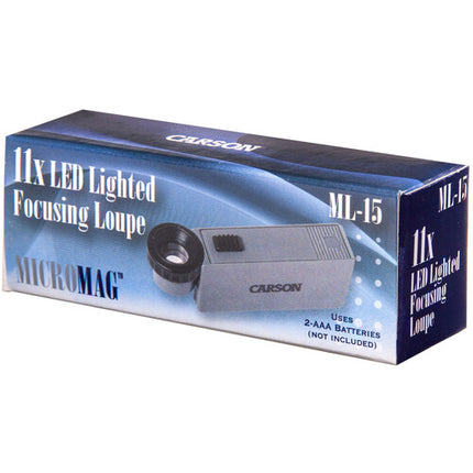 Carson ML-15 11x Lupa Compacta con Iluminación LED y Enfoque Ajustable