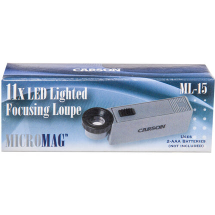 Carson ML-15 11x Lupa Compacta con Iluminación LED y Enfoque Ajustable