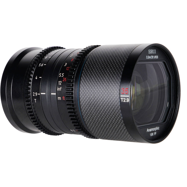 Sirui Saturn 35mm T2.9 Lente Anamórfica Full-Frame Fibra de Carbono 82mm