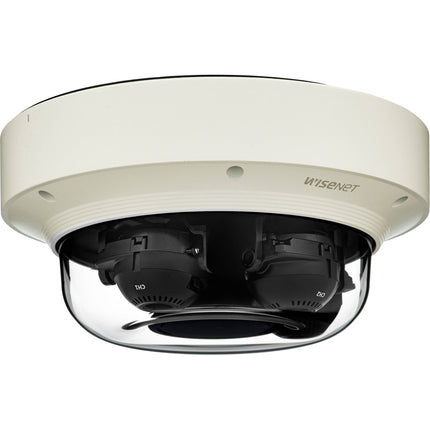 Hanwha Vision PNM-8082VT Cámara Domo Multidireccional 6MP 3 Sensores 3-6mm PoE Exterior IP66 IK10