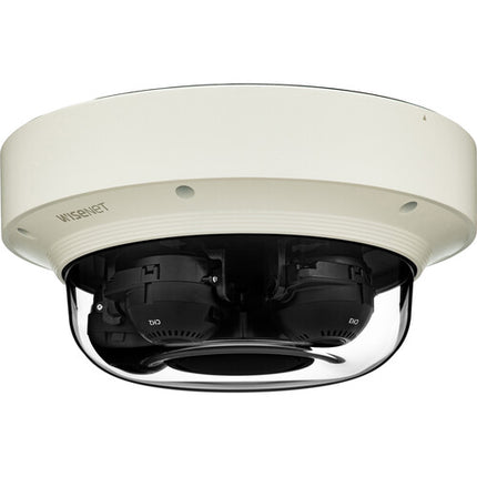 Hanwha Vision PNM-8082VT Cámara Domo Multidireccional 6MP 3 Sensores 3-6mm PoE Exterior IP66 IK10