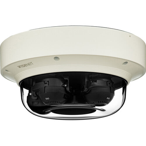 Hanwha Vision PNM-8082VT Cámara Domo Multidireccional 6MP 3 Sensores 3-6mm PoE Exterior IP66 IK10