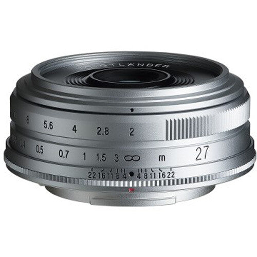 Objetivo Voigtlander Ultron 27mm f2.0 para Fujifilm X Apertura f2.0 y distancia mínima de enfoque 9.8"