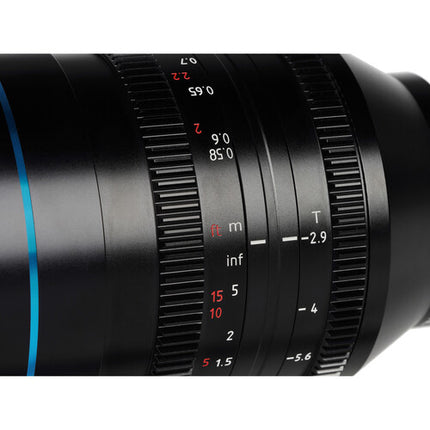 Sirui 150mm T2.9 Lente Anamórfica Full Frame 1.6x Apertura T2.9-16 82mm