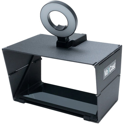 PrimeLight Design VoxCast VC10 Teleprompter Todo en Uno con Luz LED Ajustable y Webcam Full HD