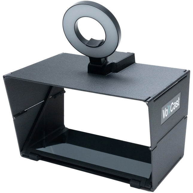 PrimeLight Design VoxCast VC10 Teleprompter Todo en Uno con Luz LED Ajustable y Webcam Full HD