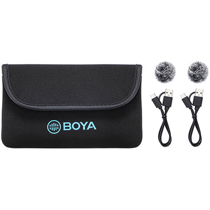 BOYA BY-M1V6 Sistema de Micrófono Inalámbrico Doble para iOS con 6 Horas de Batería y 60 m de Alcance