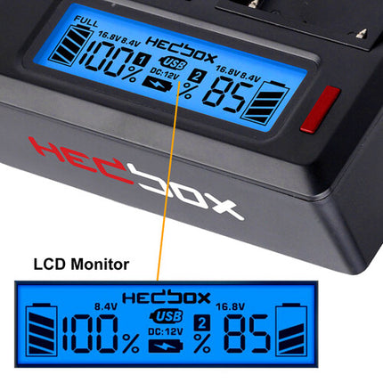 Hedbox RP-DC50 Cargador Dual Digital LCD con Placas NP-FZ100 y Modo Boost