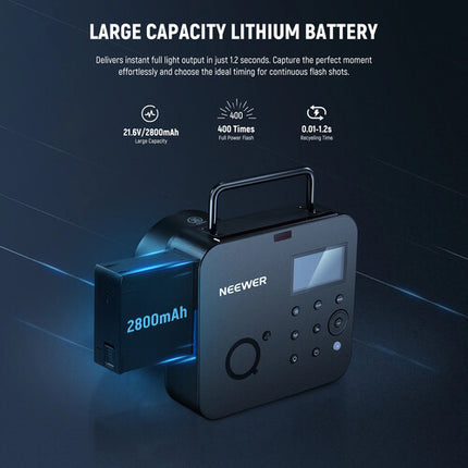 Neewer Q4 TTL Flash Estroboscópico 400Ws Batería de Litio inalámbrico