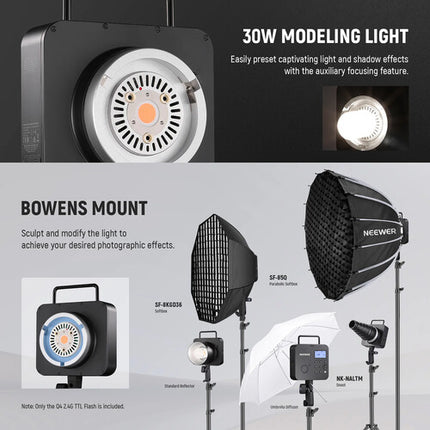 Neewer Q4 TTL Flash Estroboscópico 400Ws Batería de Litio inalámbrico