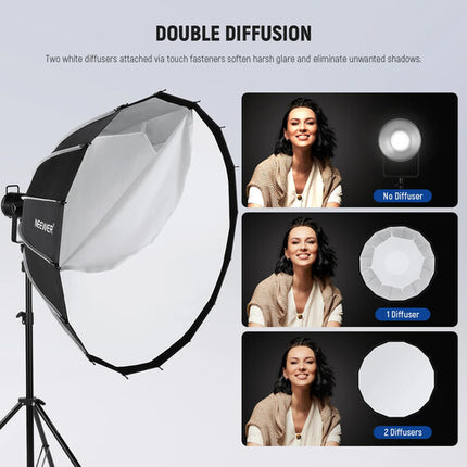 Neewer Parabolic Softbox 47.2" con Montura Bowens Rejilla de Tela