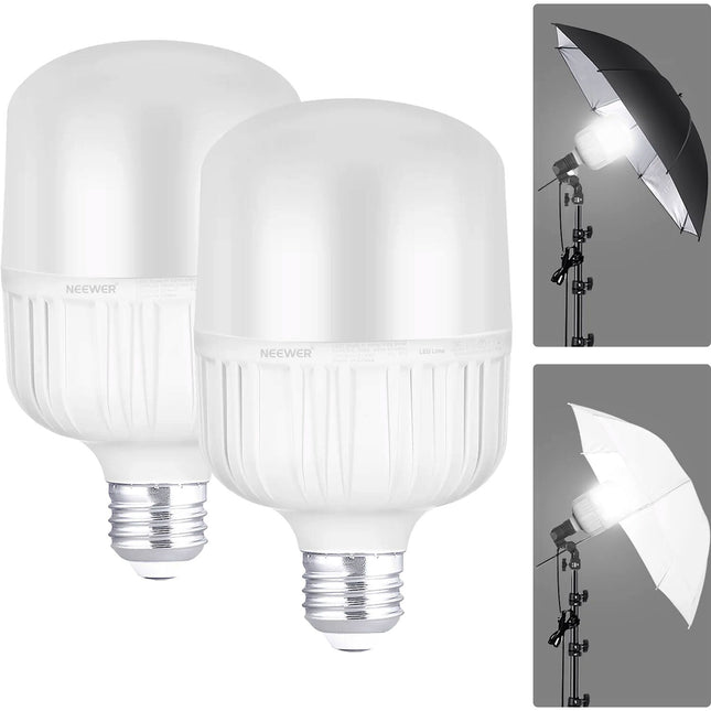 Neewer Bombilla LED Luz Diurna 24W 2160 Lúmenes 5700K 2 Piezas
