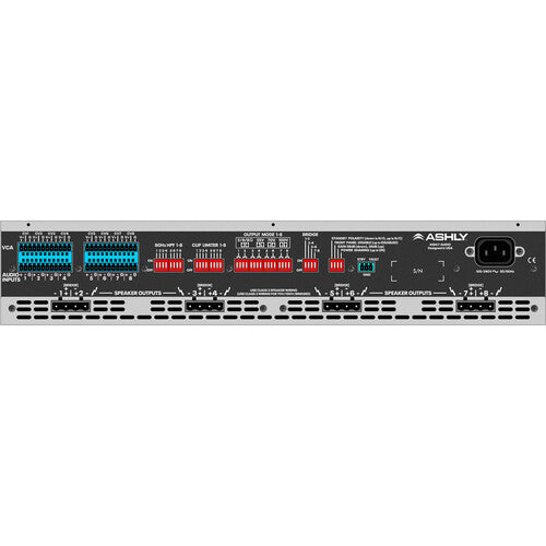 Ashly MA500.8 Amplificador de Instalación 8 Canales 500W 80Hz HPF