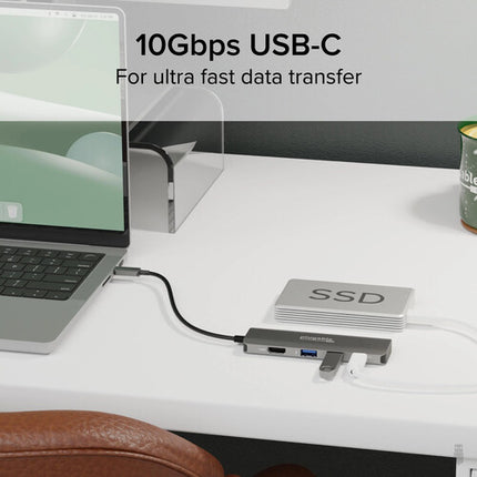 Plugable 4-en-1 Hub USB-C 100W HDMI 4K 60Hz y Carga Pass-Through
