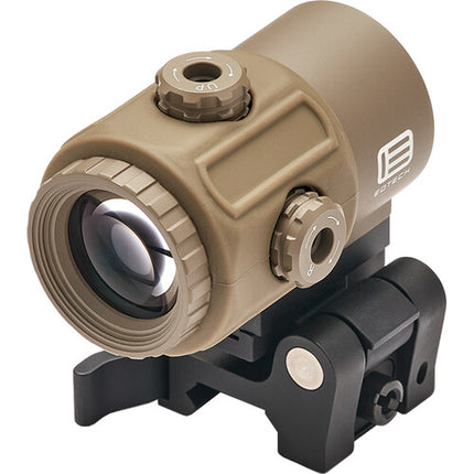 EOTech Micro 3x Magnificador con Montura QD Fácil Desmontaje y 2.6 Pulg Ojo Relieve Tan