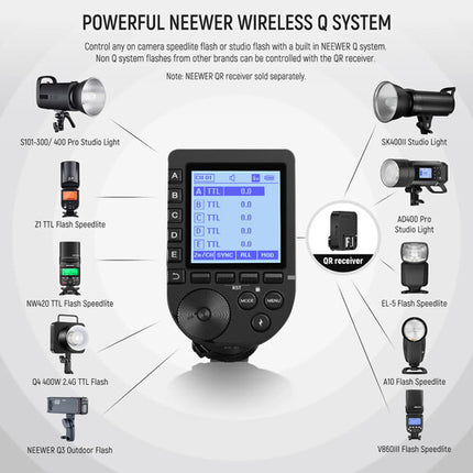 Neewer QPRO-N Disparador Inalámbrico TTL para Nikon 2.4 GHz 100 m