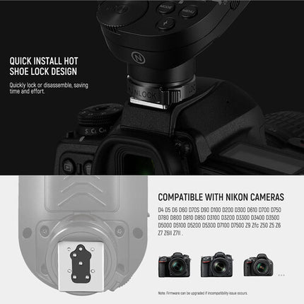 Neewer QPRO-N Disparador Inalámbrico TTL para Nikon 2.4 GHz 100 m