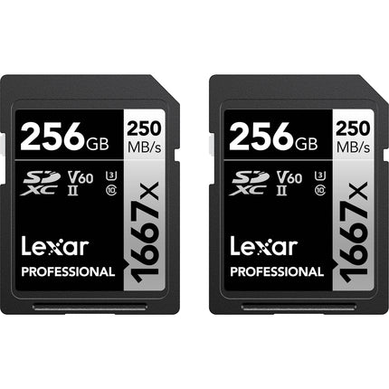 Lexar 256GB Professional 1667x Tarjeta de Memoria SDXC UHS-II 2-Pack