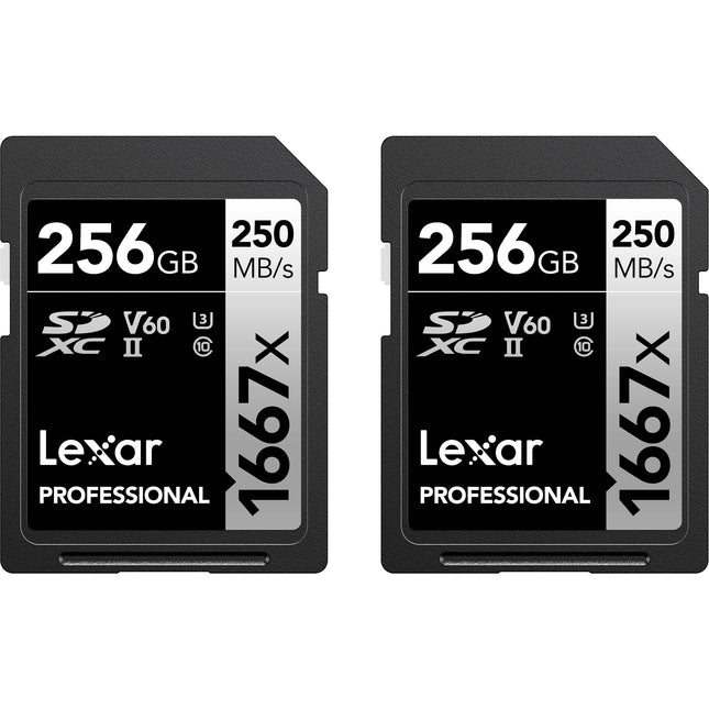 Lexar 256GB Professional 1667x Tarjeta de Memoria SDXC UHS-II 2-Pack