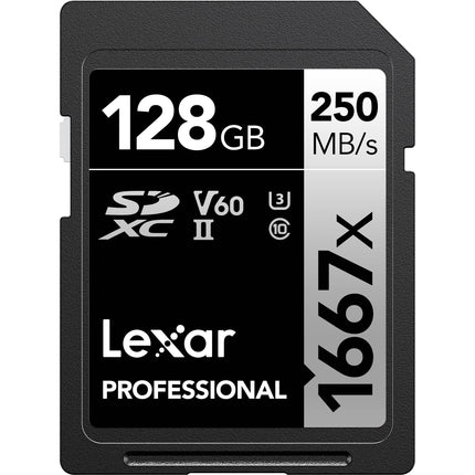 Lexar 128GB Professional 1667x Tarjeta de Memoria SDXC UHS-II 250MB/s lectura 120MB/s escritura