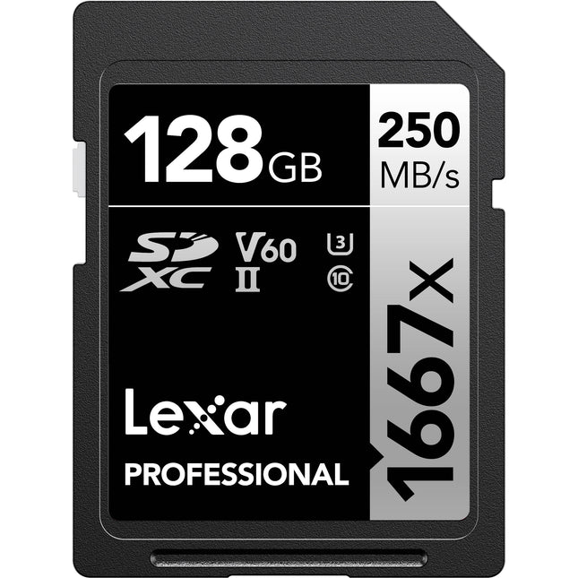 Lexar 128GB Professional 1667x Tarjeta de Memoria SDXC UHS-II 250MB/s lectura 120MB/s escritura