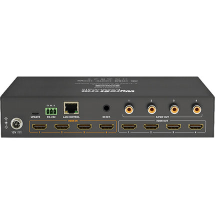 WyreStorm MX-0404-HDMI Matriz HDMI 4x4 4K60 HDR con Audio De-Embedding 18 Gb/s 5.1 S/PDIF