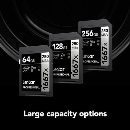 Lexar 256GB Professional 1667x Tarjeta de Memoria SDXC UHS-II 250 MB/s Lectura 120 MB/s Escritura