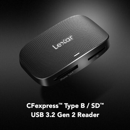 Lexar Professional Lector de Tarjetas CFexpress Tipo B y SD UHS-II USB 3.2 Gen 2 10 Gb/s con Cable USB-C a USB-A/C