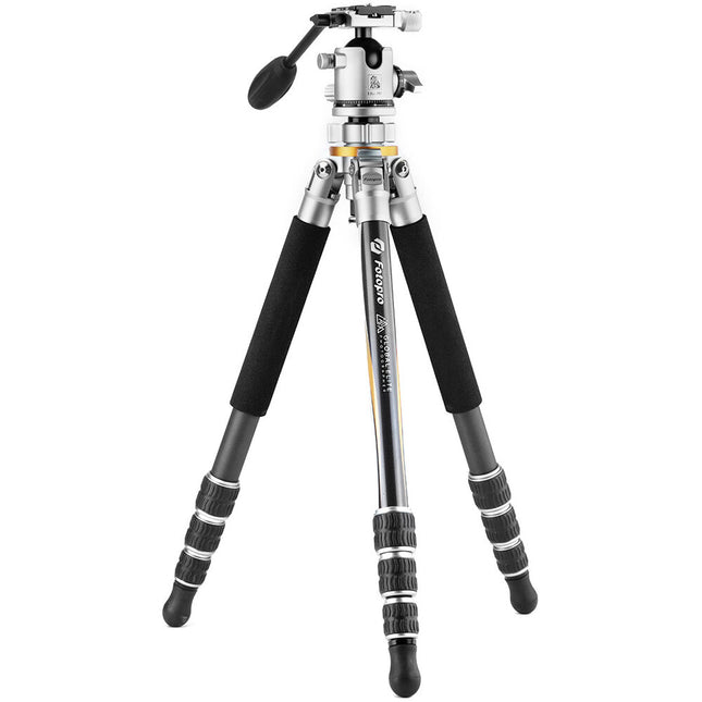 Fotopro TL-84C Tripié de Fibra de Carbono 76.5 Pulgadas Capacidad 25 Kg con Cabezal LG-9R