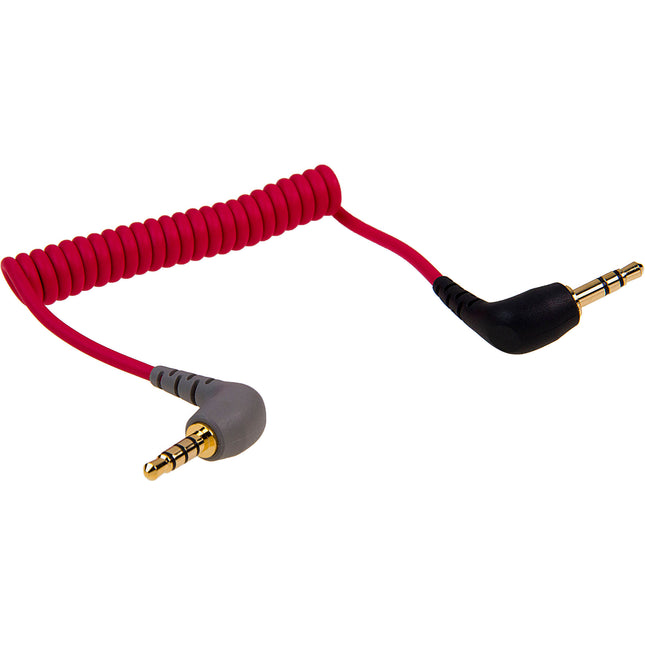 FotodioX SC7 Cable en Espiral 3.5mm TRS a TRRS Extensible 2.4 a 20.5 Pulgadas